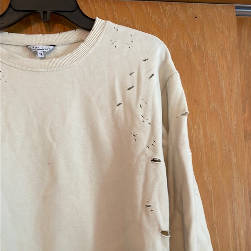 Distressed Cream Sweater - Picture 3 of 4